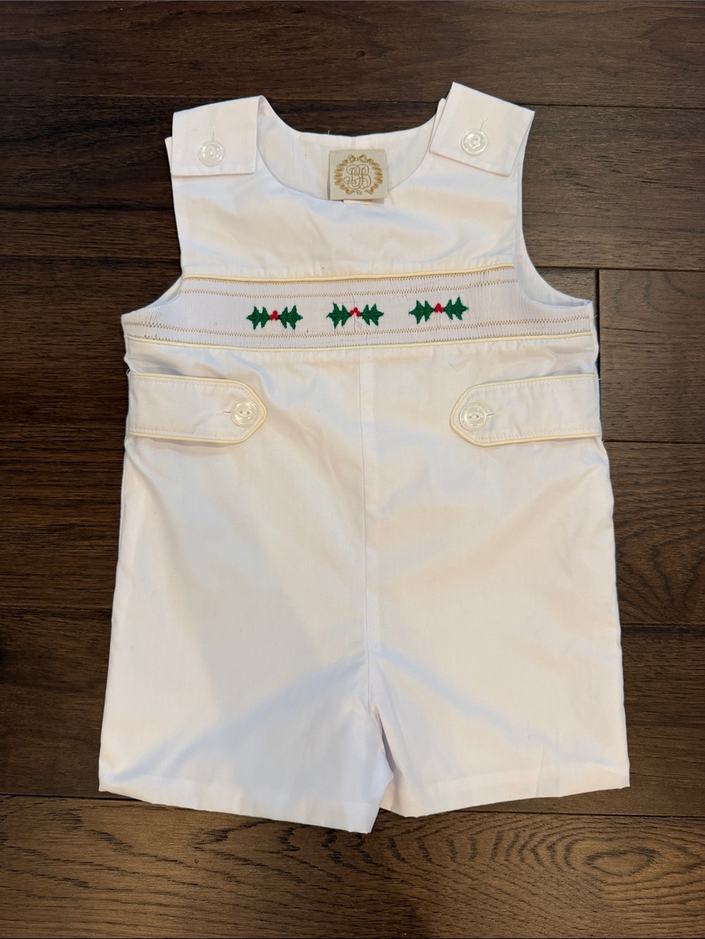 The Beaufort Bonnet Company White Smocked Boys' Jon Jon Size 2T - C52-115